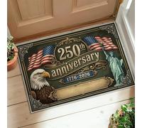 Eagle Area - Alfombra patriótica clásico con estatua de la libertad de los Estados Unidos, aniversario, color rojo, pelo bajo, suave, resistente a las manchas, baño, entrada, cocina, decoración de