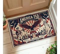 Eagle Area Alfombra patriótica vintage estatua del soldado de la libertad de verano rojo de pelo bajo, alfombra rectangular que no se desprende, para baño, entrada, mesita de noche, lavandería