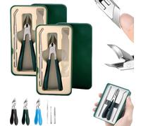 Eagle Beak Angled Nail Clippers 3-Piece Set, Eagle Beak Nail Clippers For Ingrown Toenails, Wide Jaw Opening Anti-Splash Slanted Nail Clipper For Thick Nails, Ingrown Care (2PCS-1)
