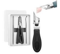 Eagle Beak Angled Nail Clippers, Eagle Beak Nail Clippers, Eagle Beak Angled Nail Clippers 3-Piece Set, Wide Jaw Opening Anti-Splash Slanted Nail Clipper for Thick, Ingrown Nails (Black)