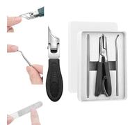 Eagle-Beak Beveled Nail Clippers,Slant Edge Nail Clipper With Nail File & Nail pick,Long Handle Wide Jaw Opening Anti-Splash Slanted Nail Clipper Set for Thick Hard and Ingrown Nails (Black)