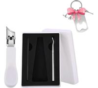 Eagle Beak Beveled Nail Clippers, Three Sets of Eagle Beak Beveled Nail Clippers, Eaglebeak Slanted for Ingrown Toenails, for Thick Nails, Seniors&Ingrown Care (White)