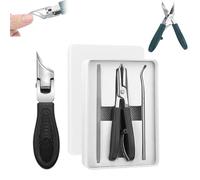 Eagle Beak Beveled Nail Clippers, Three Sets of Eagle Beak Beveled Nail Clippers, Household Multifunctional Large Opening Anti-Splash Ingrown Toenails, for Thick Nails, Ingrown Care (Black)