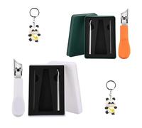 Eagle Beak Nail Clippers, Three Sets of Eagle Beak Beveled Nail Clippers, Household Multifunctional Large Opening Anti-Splash Nails Clipper for Thick Nails, Seniors & Ingrown Care (White+Orange)