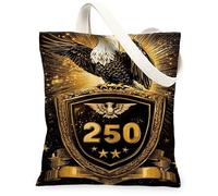 Eagle - Bolsa de lona para mujer, diseño de estrellas, color dorado, lavable, reutilizable, ideas para familiares, amigos, colegas, lectura, amor, 33 x 38 cm