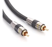 Eagle Cable by INAKUSTIK - 10030030 - Deluxe Video/Digital - RCA -> RCA | Transmisión de señales de sonido digital | 3,00 m en negro | paraguas trenzado negro | Conector de metal | con paraguas
