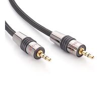 Eagle Cable by INAKUSTIK - 10071008 - Deluxe Cable Jack de 3,5 mm | para conexión de smartphones, tablets o PC a amplificador HiFi | 0,8 m en negro | 2 blindaje | moderno paraguas trenzado