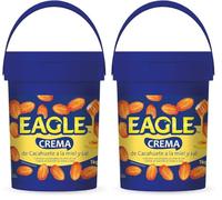 Eagle - Crema de Cacahuete Frita con Miel y Sal 1kg - Sin Gluten, Sin Lactosa, Vegetariana, Cremosa Untable, Sin Aceite de Palma, Ideal para Desayunos y Meriendas (Paquete de 2)