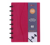 Eagle Discbound - Cuaderno de tamaño junior, personalizable, funda de poliéster, 60 hojas a rayas, color rosso