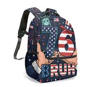 Eagle Fishing Graphic - Mochila de 16 pulgadas con diseño de bandera americana, mochila de viaje patriótica vintage para hombres, niños y niñas, 04., L, Casual