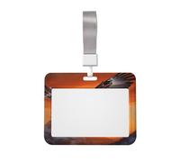 Eagle Flying in The Sunset - Soporte para tarjetas de identificación con cordón separable, funda protectora horizontal para tarjetas de identificación para oficina, funda de plástico duro con ventana