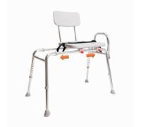 Eagle Health Supplies Pro-Slide - Silla de ducha y banco de transferencia de bañera con corte, altura ajustable, capacidad resistente de hasta 400 libras, para ducha de seguridad, para ancianos y