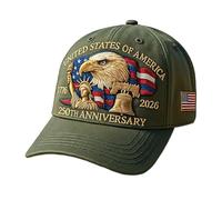Eagle & Liberty - United States 250th Anniversary Hat, Adjustable Bald Eagle Printed Patriotic Baseball Cap for Men Women (Green)