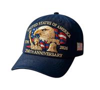 Eagle & Liberty United States 250th Anniversary Hat, Adjustable Printed Patriotic Baseball Cap for Men and Weman