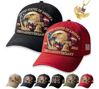 Eagle & Liberty - United States 250th Anniversary Hat, USA 250th Anniversary Hat, Adjustable Retro Washed Cap for Men Women (2D)