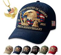 Eagle & Liberty - United States 250th Anniversary Hat, USA 250th Anniversary Hat, Adjustable Retro Washed Cap for Men Women (Dark Blue)
