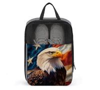Eagle on an American Flag - Bolsa de zapatos para viajes, uso diario, bolsa de almacenamiento antipolvo para zapatos de golf
