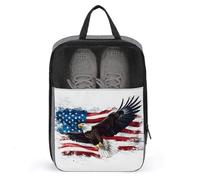 Eagle on an American Flag - Bolsa de zapatos vintage para viajes, uso diario, bolsa de almacenamiento antipolvo para zapatos de golf