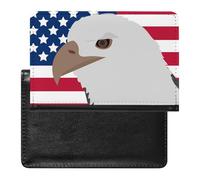 Eagle on The American Flag - Funda para pasaporte con ranura para tarjetas, funda para pasaporte de viaje