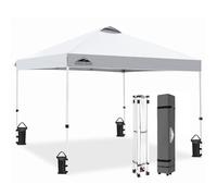 EAGLE PEAK 3 m x 3 m Pop Up Gazebo Carpa instantánea al Aire Libre Canopy Refugio de Pierna Recta (Blanco)