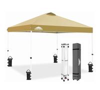 EAGLE PEAK Carpa desplegable instantánea para Exteriores de 3 m x 3 m, Refugio de Pierna Recta (Beige)