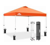 EAGLE PEAK Carpa desplegable instantánea para Exteriores de 3 m x 3 m, Refugio de Pierna Recta (Naranja)