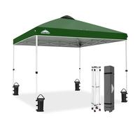 EAGLE PEAK Carpa Plegable con Bolsa con Ruedas, 8 Estacas, 4 Cuerdas, 4 Bolsas de Pesas, Montaje Fácil, 3x3 m, 9 m² de Sombra, Verde