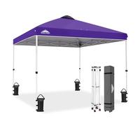 EAGLE PEAK Carpa Plegable con Bolsa con Ruedas, 8 Estacas, 4 Cuerdas, 4 Bolsas de Pesas, Montaje Fácil, 3x3 m, 9 m² de Sombra, Morado
