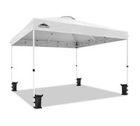 EAGLE PEAK Carpa Plegable con Bolsa de Ruedas, 8 Estacas, 4 Cuerdas, 4 Bolsas de Peso, Cenador de Fácil Montaje, 3,6x3,6 m, 13 m² de Sombra, Blanco