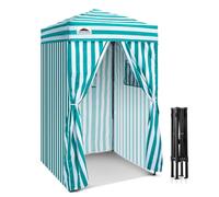 Eagle Peak Flex - Toldo Plegable Ultra Compacto de 1,2 x 1,2 m, Refugio Solar, Vestuario, cabaña portátil de privacidad para Piscina, sesiones de Fotos de Moda o Camping, Blanco/Azul Claro