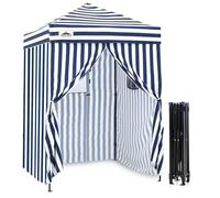 Eagle Peak Flex - Toldo Plegable ultracompacto de 1,5 m x 1,5 m, Refugio Solar, Vestuario, cabaña portátil de privacidad para Piscina, sesiones de Fotos de Moda o Camping, Blanco/Azul