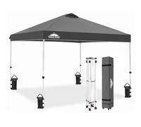EAGLE PEAK Tienda de campaña desplegable de 3 x 3 m, toldo instantáneo para Exteriores, Refugio de Patas Rectas (Gris)