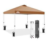 Eagle Peak Toldo Plegable con Bolsa de Transporte con Ruedas, 8 alfileres, 4 Cuerdas, 4 Bolsas de Pesas - Fácil instalación, 10 × 10 pies, 100 pies Cuadrados de Sombra, Caqui