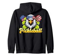 Eagle Pickleball Bandera de Estados Unidos Pickleball Jugador Pickleball Sudadera con Capucha