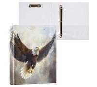 Eagle Soaring in The Sky - Carpeta de 3 anillas de 1.5 pulgadas, organizador de documentos de material PVC con anillo en D y bolsillo transparente para suministros de oficina, 1 paquete
