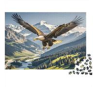 Eagle Soaring Mountains 100% Recycled Cardboard Eagle Over Valley 1000 Piece Jigsaws for Adults Brain Development Classic Games 52x38cm/1000pcs