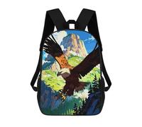 Eagle Soaring over Mountain Landscape Mochila Infantil Escolar Para Niños Con Estampado 3D De Dibujos Animados, Mochila Escolar Para Estudiantes, Mochila Para Portátil Para Niños Y Niñas 17inch