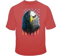 Eagle Stare (Oversized Print) White Yellow Black Red Mens Women T Shirt 100% Cotton You Choose Style, Size, Color 1073584620(X-Large)