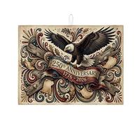 Eagle - Tapetes de secado de platos para encimera de cocina, tapete escurridor de platos absorbente vintage Americana, almohadilla de secado de microfibra rústica para decoración del hogar, 18 x 24