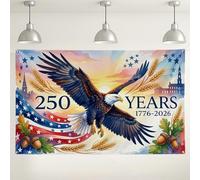 Eagle - Telón de fondo de celebración de 250 años, temática de bandera patriótica de Estados Unidos, decoración para interiores y exteriores, para eventos, 4 de julio, suministros de fiesta del Día de