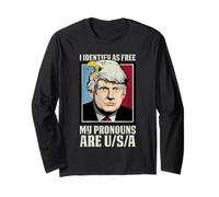 Eagle Trump Retro Me identifico como gratis Mis pronombres son USA Manga Larga