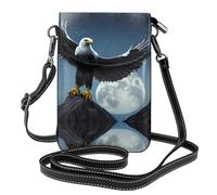 Eagle under the stars - Bolso cruzado de cuero con estampado de estrellas para teléfono, mini bolso cruzado para mujer, tarjetero multifuncional y cartera