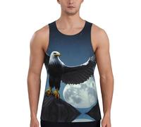 Eagle Under The Stars - Camiseta sin mangas para hombre, de secado rápido, ajuste holgado, para correr, entrenar, Negro, 4XL