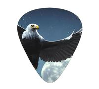 Eagle Under The Stars - Juego de 12 púas de guitarra de varios grosores, tono claro, sensación cómoda, fuerte resistencia al desgaste y dureza, viene con caja transparente