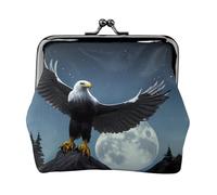 Eagle Under The Stars - Monedero pequeño para mujer, rectangular, con cierre de beso, tamaño de bolsillo, mini monedero para mujer