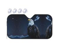 Eagle Under The Stars - Parasol para parabrisas de automóvil, protección contra el calor, bloqueador de rayos UV, apto para automóviles, camiones, (55 x 30 pulgadas)