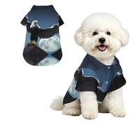 Eagle under the stars S Pet - Camisa hawaiana para perros pequeños, bonito traje de playa de verano para cachorros, ropa suave y transpirable para gatos con botones