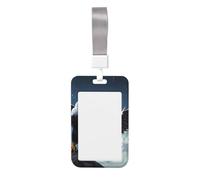 Eagle Under The Stars - Soporte para tarjetas de identificación deslizante con cordón, funda para tarjetas de identificación de trabajo impresa