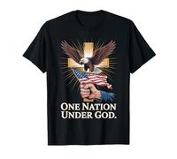 Eagle USA Christian Patriot Una Nación Bajo Dios Camiseta