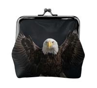 Eagle Wings Spread - Monedero de cuero con cierre de beso, pequeña cartera para mujer